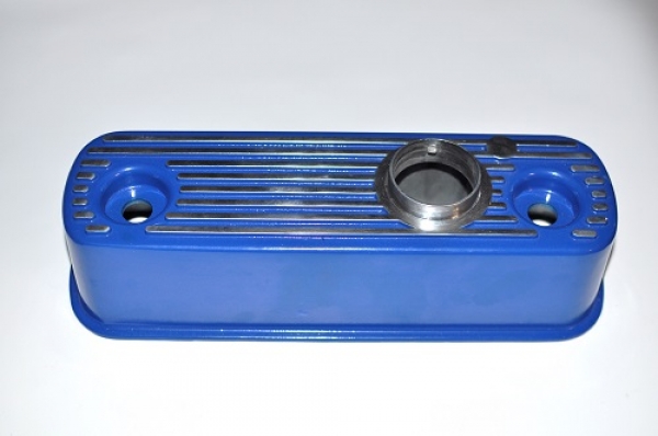 BLUE ALLOY ROCKER COVER WITH CHROME CAP