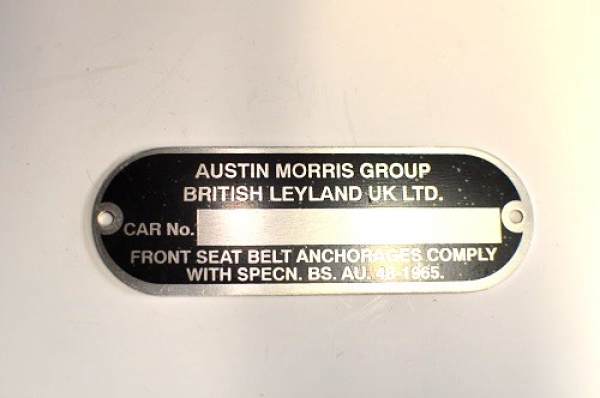 AUSTIN MORRIS CHASSIS PLATE